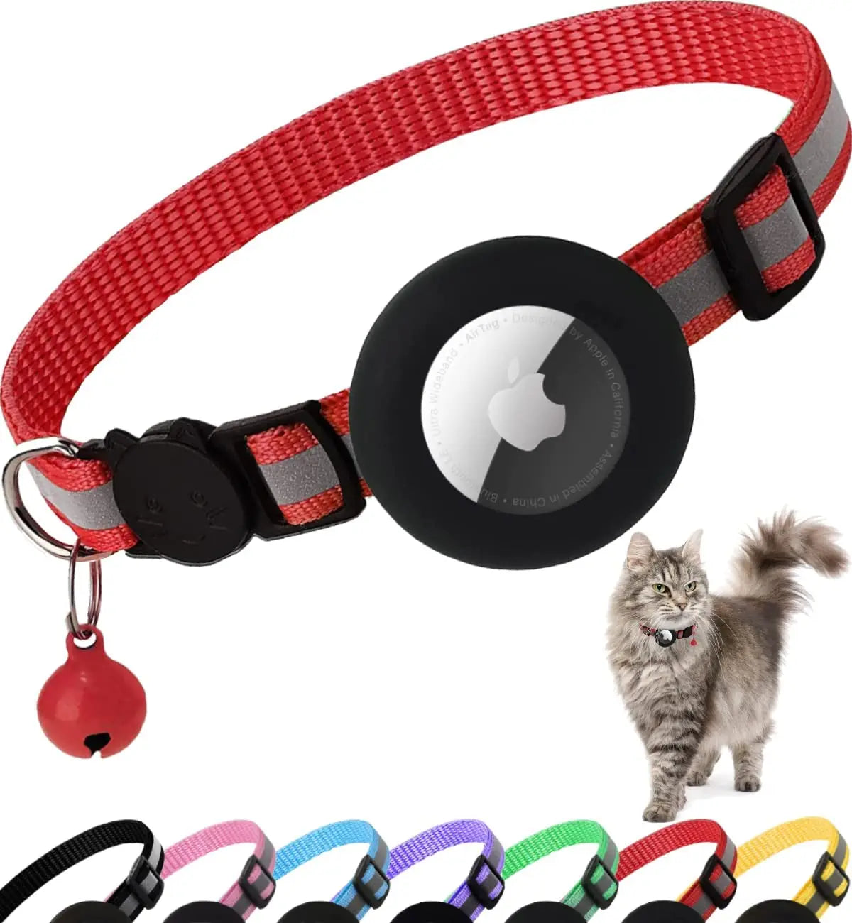 Collier pour chat GPS rouge