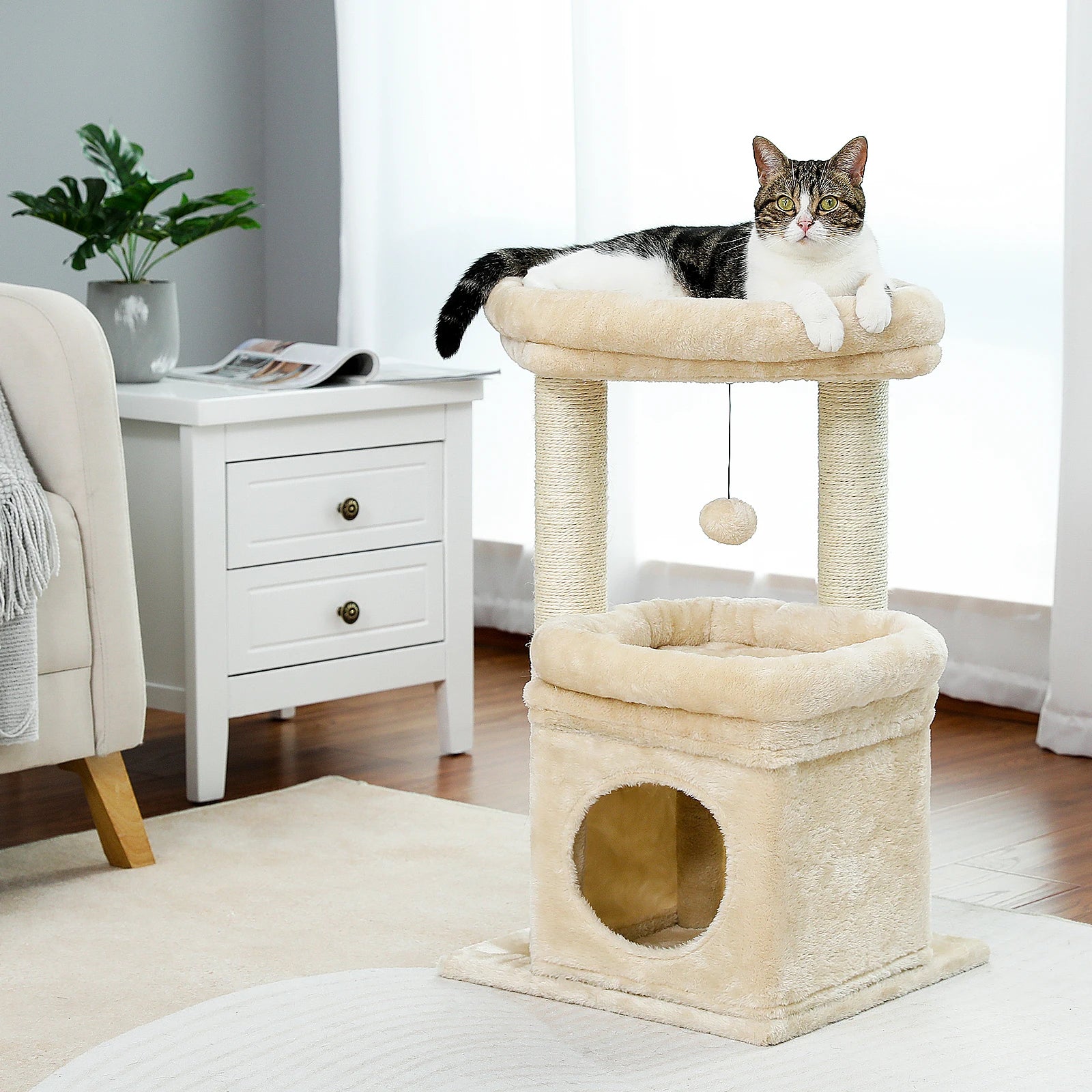 arbre a chat deco beige